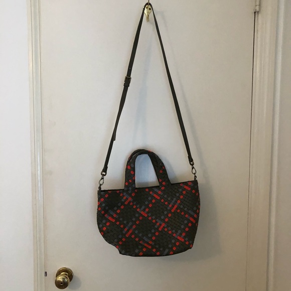 Green and orange cross weave satchel - Picture 5 of 5